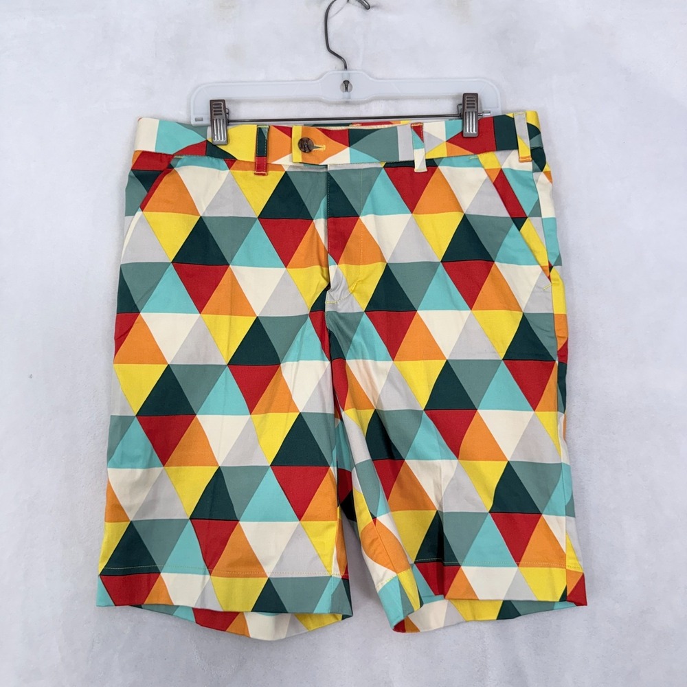 Loudmouth Shorts Mens 34 Multicolor Diamond Golf Performance Athletic
